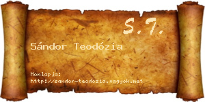 Sándor Teodózia névjegykártya